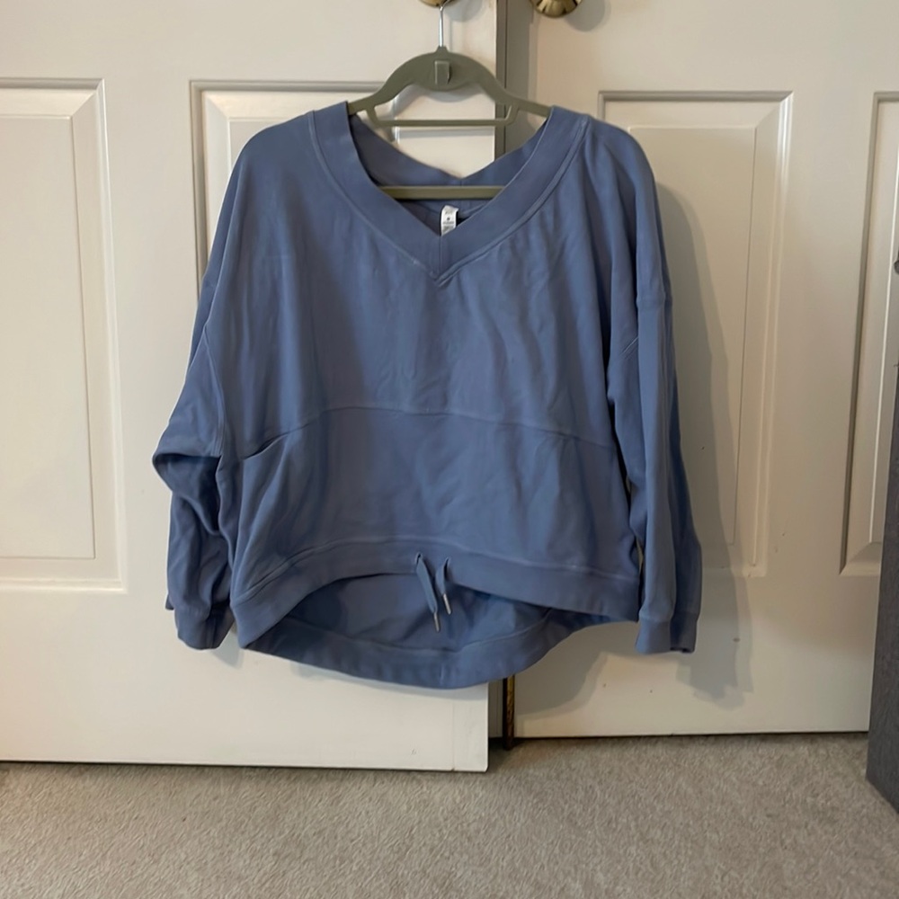 Lululemon drawstring sweatshirt, grey/blue, XXS (runs big)